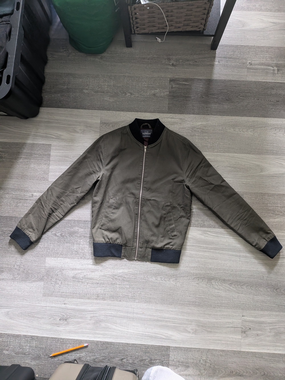 Topman Olive Green Bomber Jacket Men’s